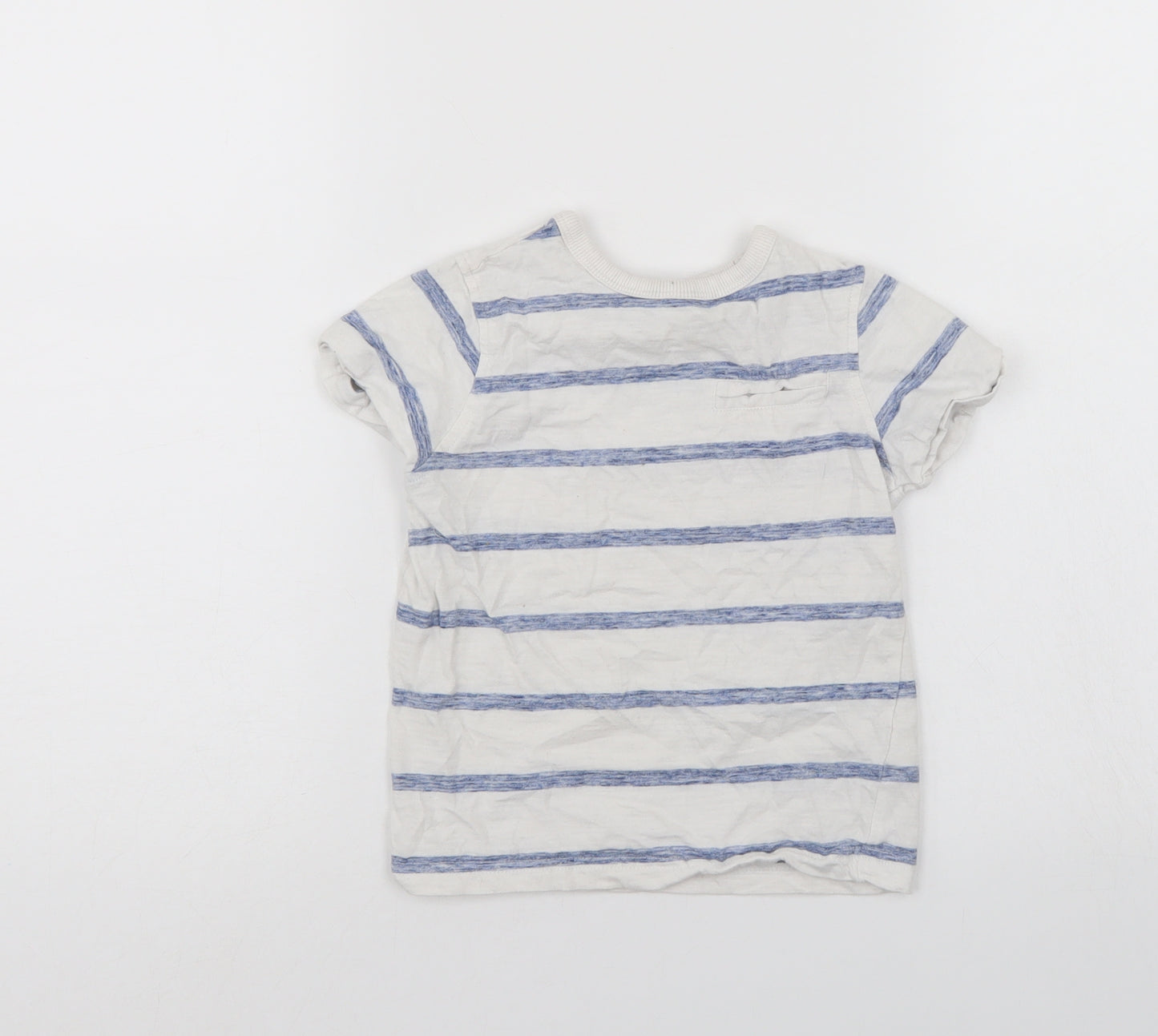 George Boys White Striped  Basic T-Shirt Size 3-4 Years