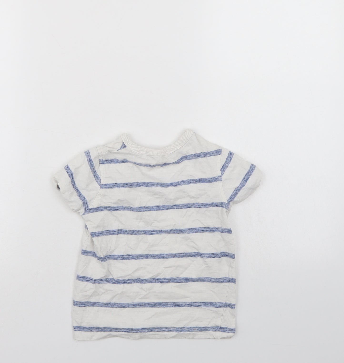 George Boys White Striped  Basic T-Shirt Size 3-4 Years