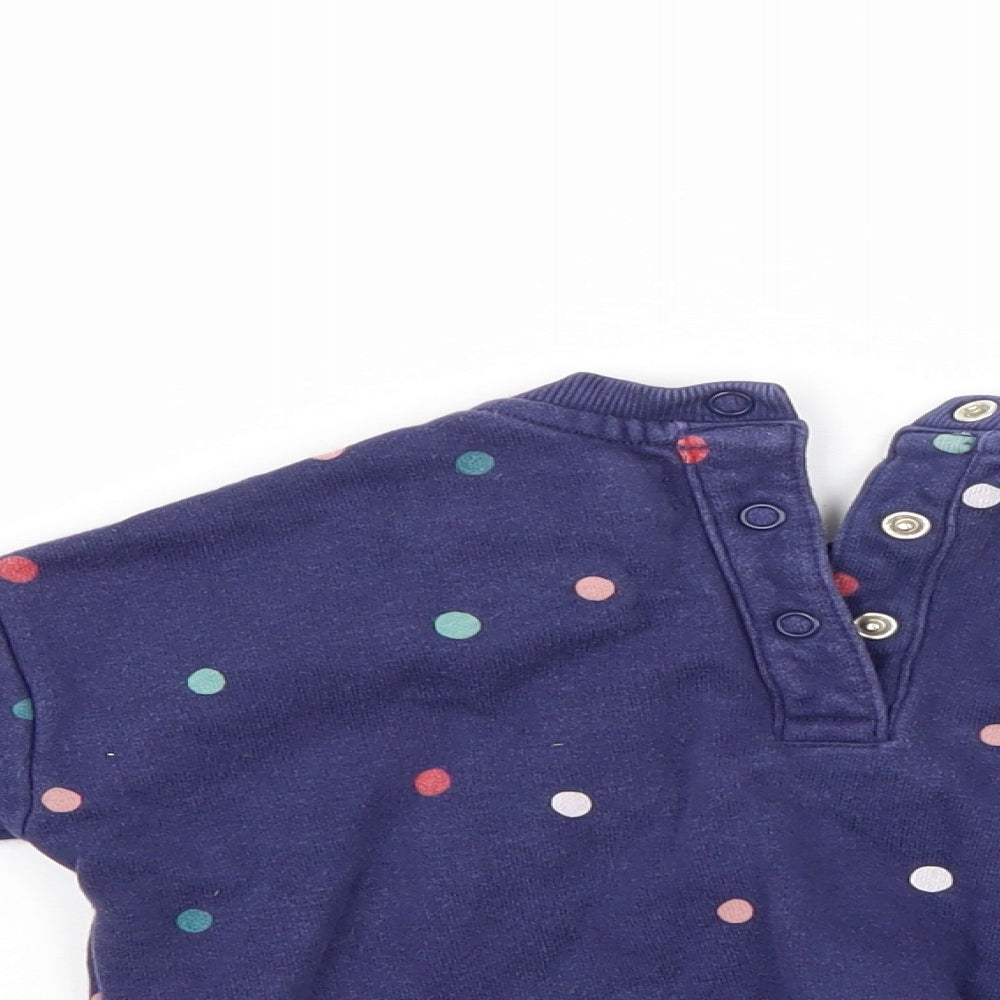 M&S Girls Blue Polka Dot  Pullover Jumper Size 18-24 Months
