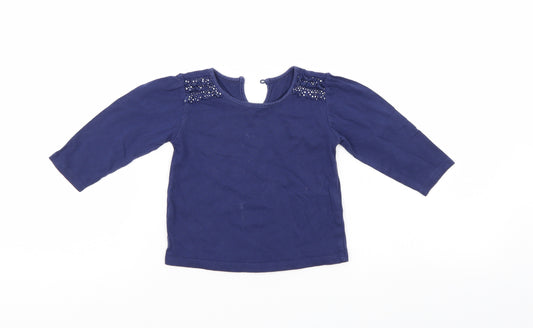 Front view of Matalan girls’ blue basic casual, size 9-12, months