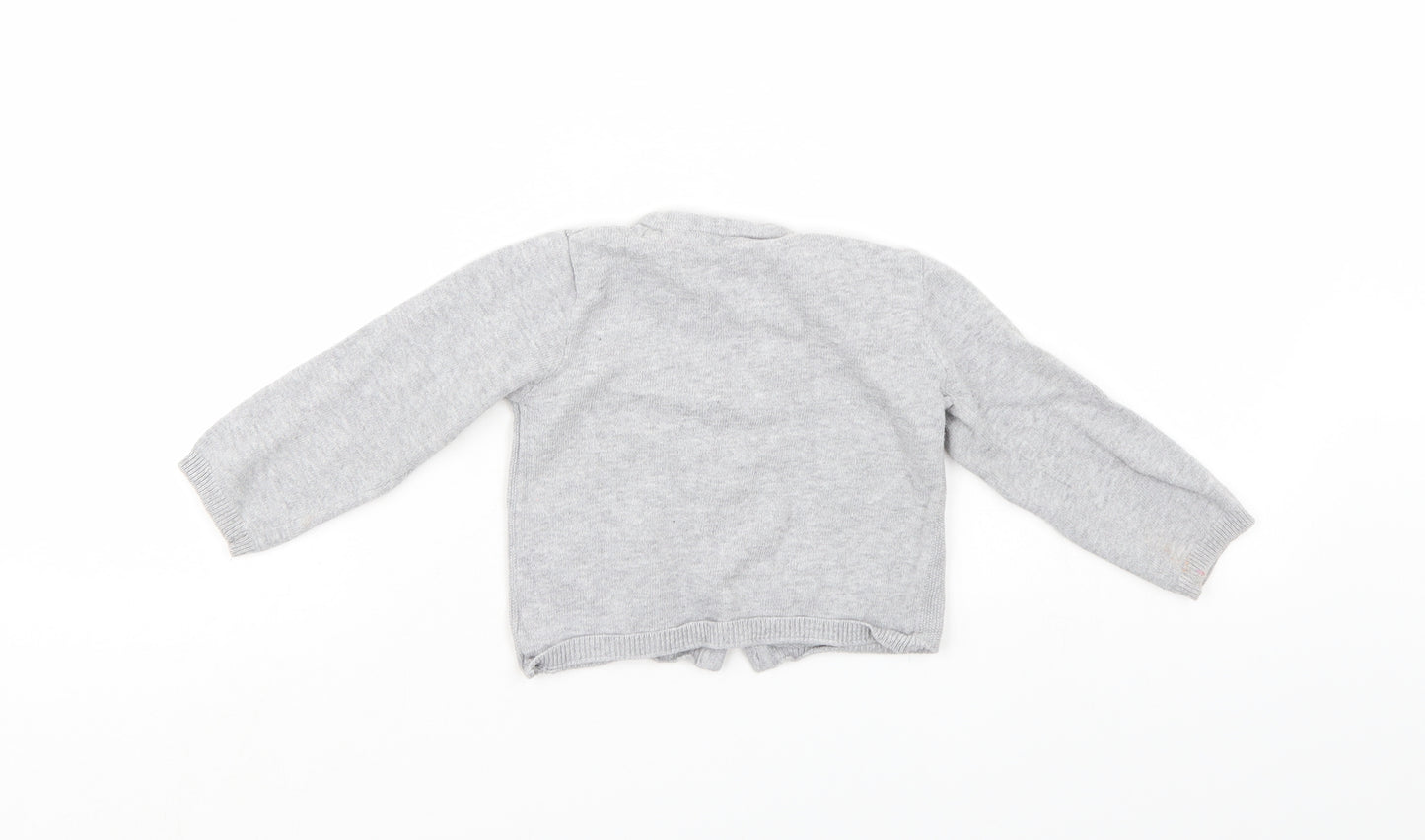 Nutmeg Girls Grey Floral  Cardigan Jumper Size 12-18 Months