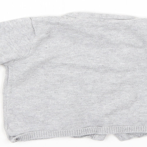 Nutmeg Girls Grey Floral  Cardigan Jumper Size 12-18 Months