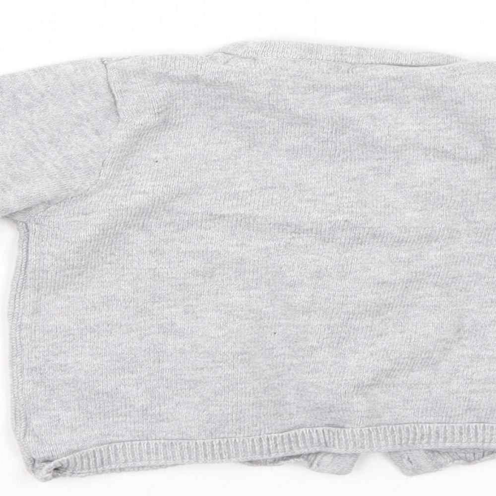 Nutmeg Girls Grey Floral  Cardigan Jumper Size 12-18 Months