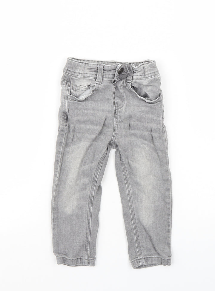 Preworn Boys Grey   Cargo Jeans Size 12-18 Months