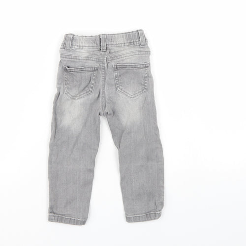 Preworn Boys Grey   Cargo Jeans Size 12-18 Months