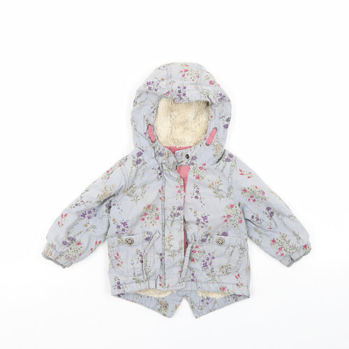 NEXT Girls Multicoloured Floral  Anorak Coat Size 6-9 Months