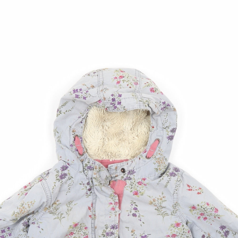 NEXT Girls Multicoloured Floral  Anorak Coat Size 6-9 Months