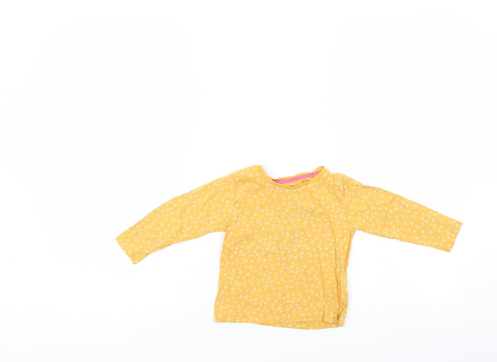 Matalan Girls Yellow Floral  Basic Casual Size 12-18 Months