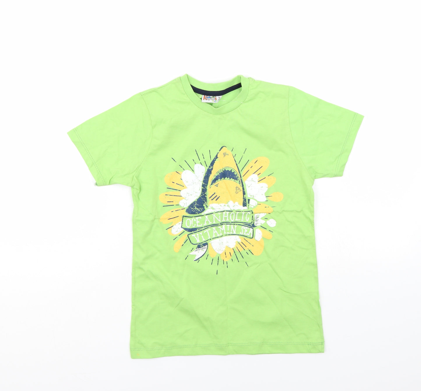 Kool Kids Boys Green   Basic T-Shirt Size 10 Years
