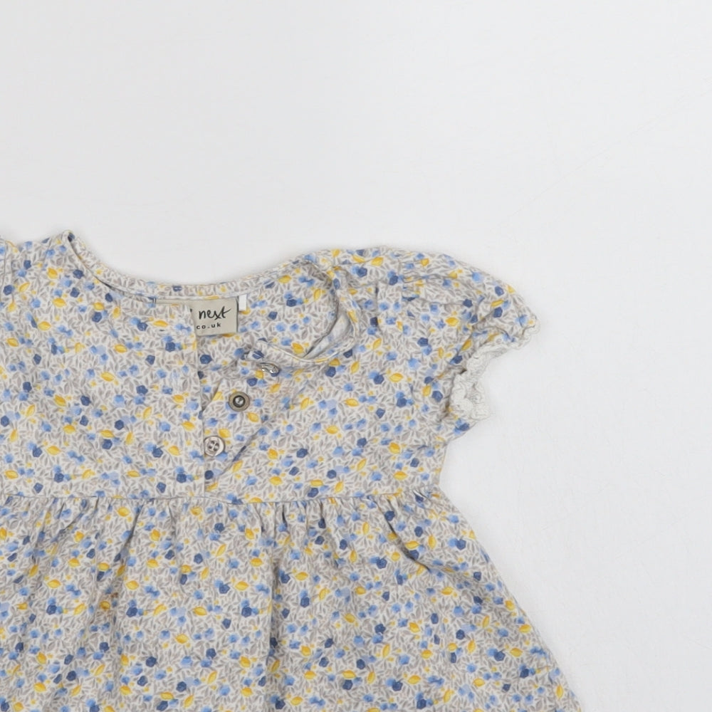NEXT Girls Multicoloured Floral  T-Shirt Dress  Size 9-12 Months