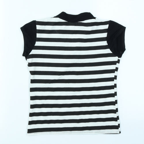 Bash Clothing Girls Black Striped  Basic T-Shirt Size 13 Years