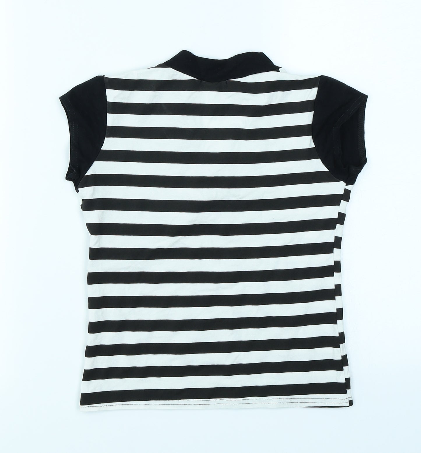 Bash Clothing Girls Black Striped  Basic T-Shirt Size 13 Years