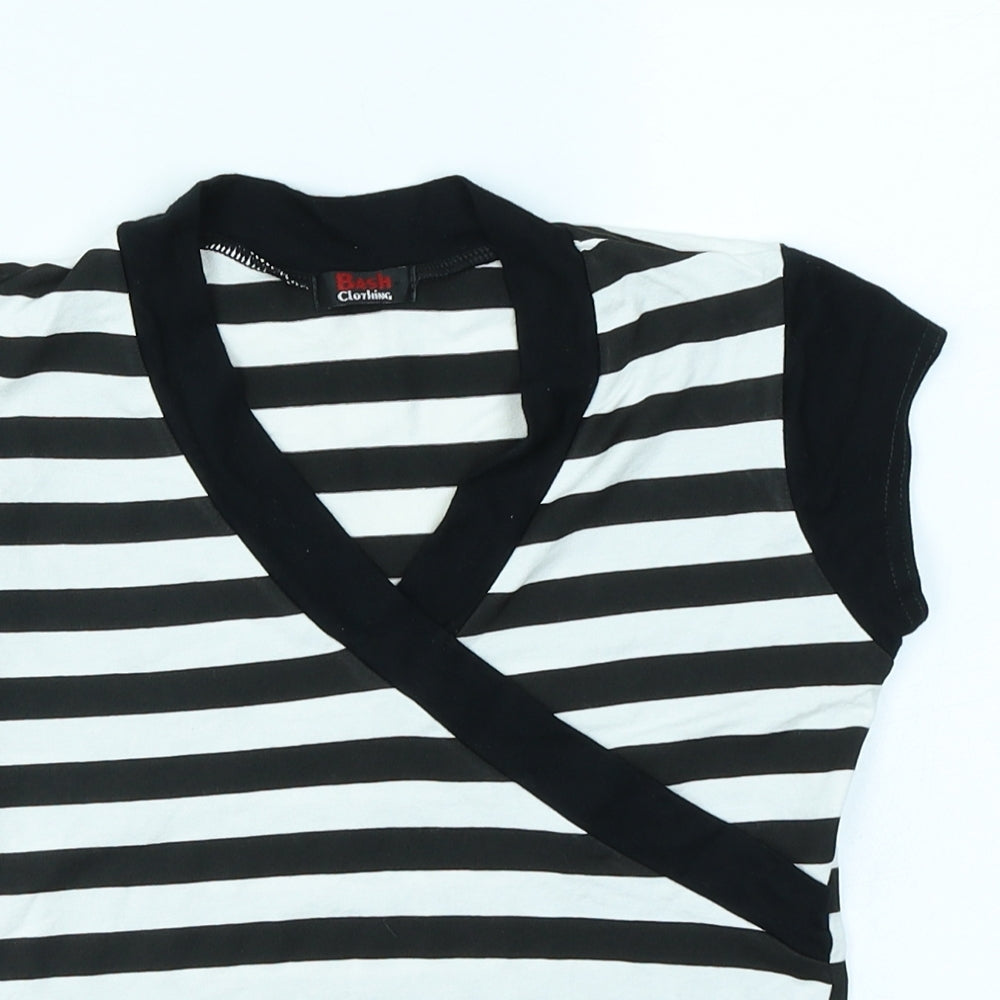 Bash Clothing Girls Black Striped  Basic T-Shirt Size 13 Years