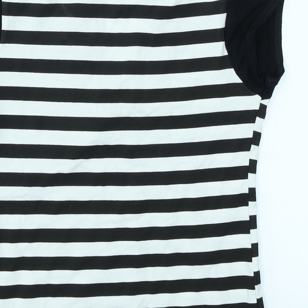 Bash Clothing Girls Black Striped  Basic T-Shirt Size 13 Years