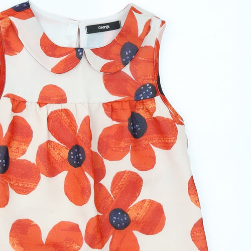 George Girls Ivory Fair Isle  Basic Blouse Size 8-9 Years