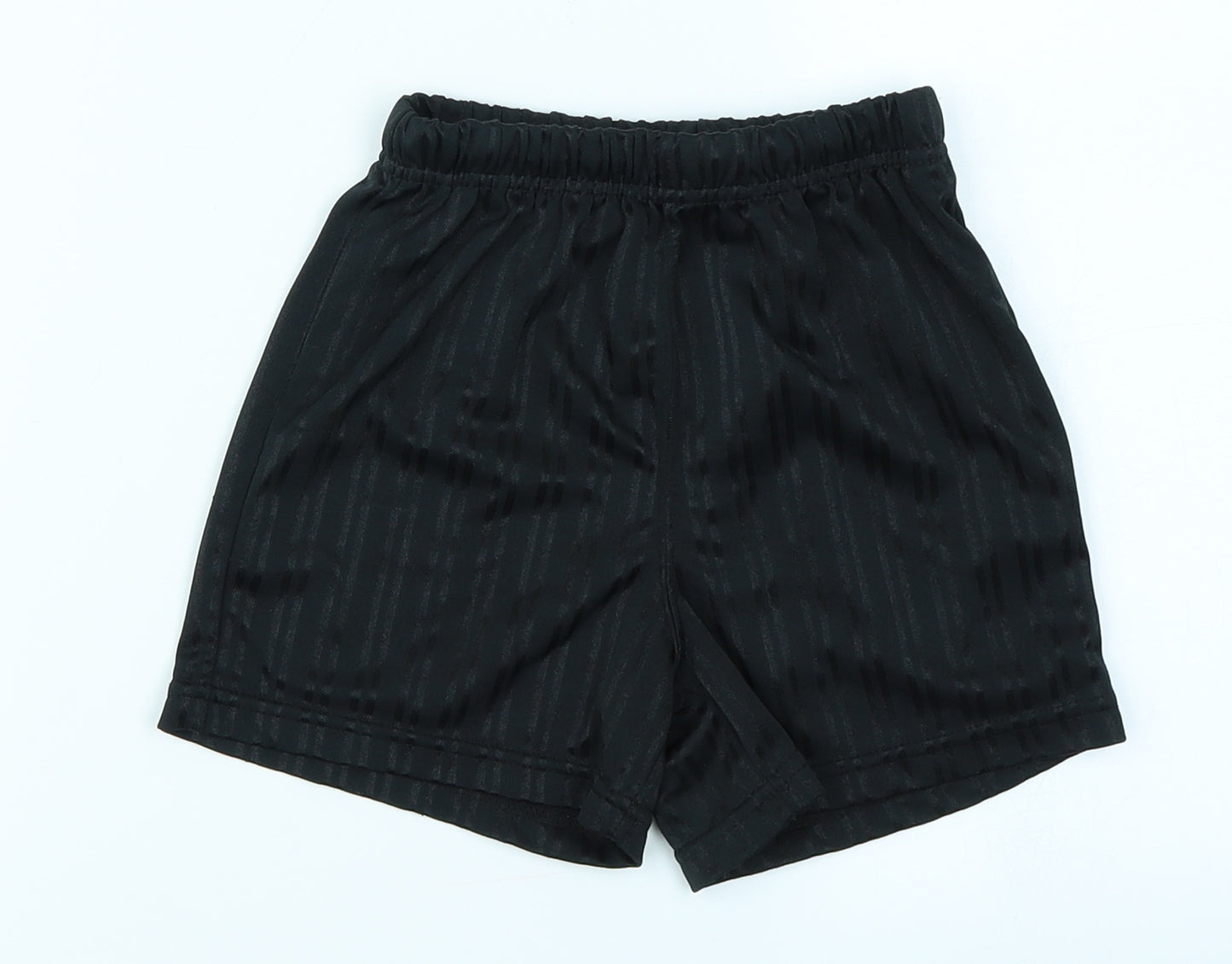 School life Girls Black Striped  Sweat Shorts Size 4-5 Years