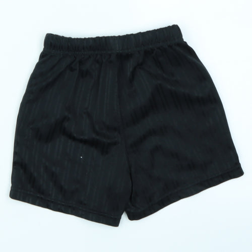 School life Girls Black Striped  Sweat Shorts Size 4-5 Years