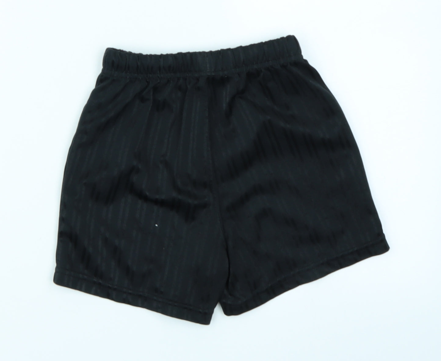 School life Girls Black Striped  Sweat Shorts Size 4-5 Years