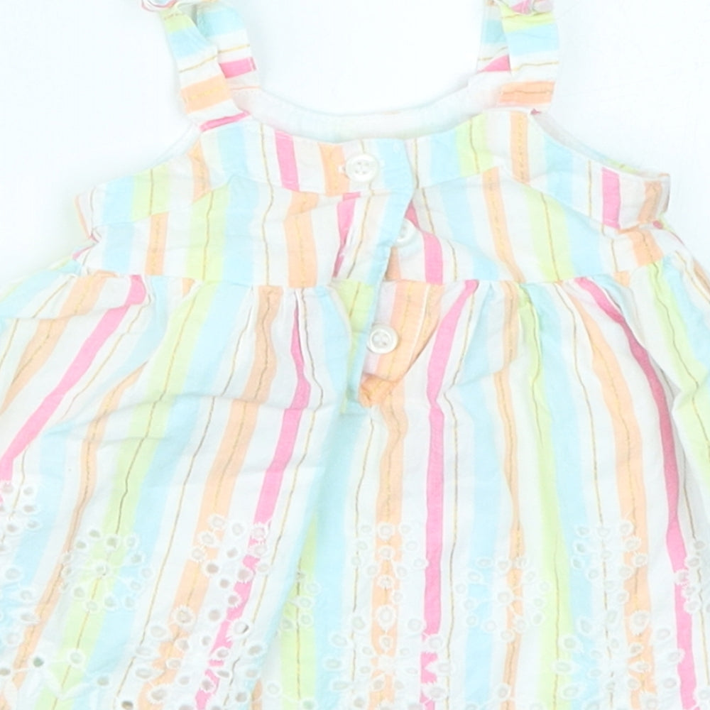 Matalan Girls Orange Striped  Basic T-Shirt Size Newborn