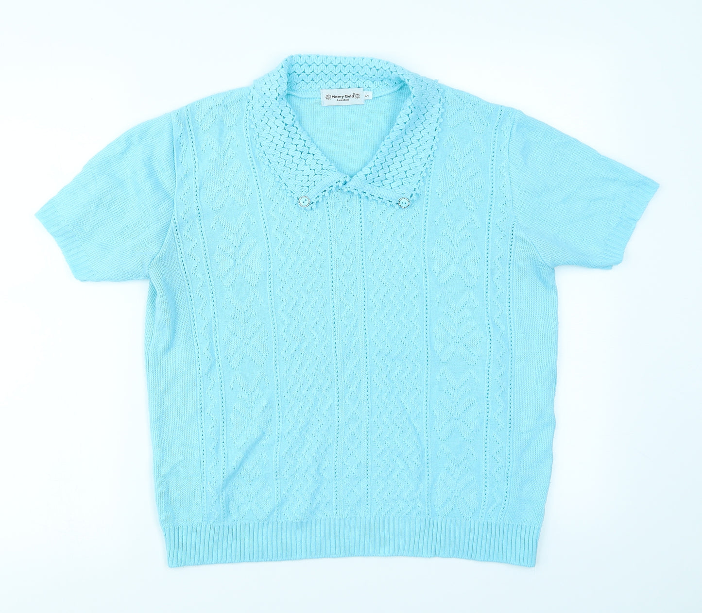 Merry Gold Womens Blue  Knit Pullover Jumper Size S