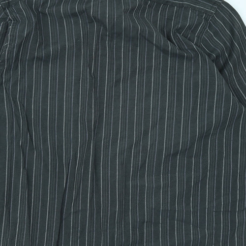 Emporio Mens Grey Striped   Button-Up Size XL