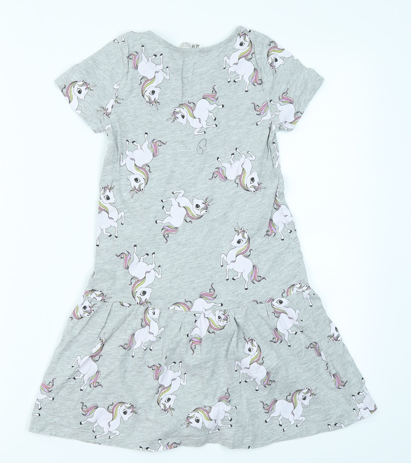 H&M Girls Grey   T-Shirt Dress  Size 7-8 Years