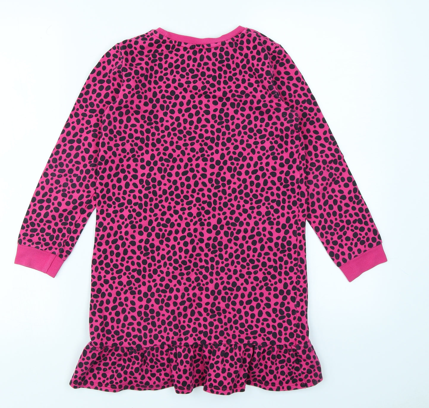 George Girls Pink Animal Print  Jumper Dress  Size 7-8 Years