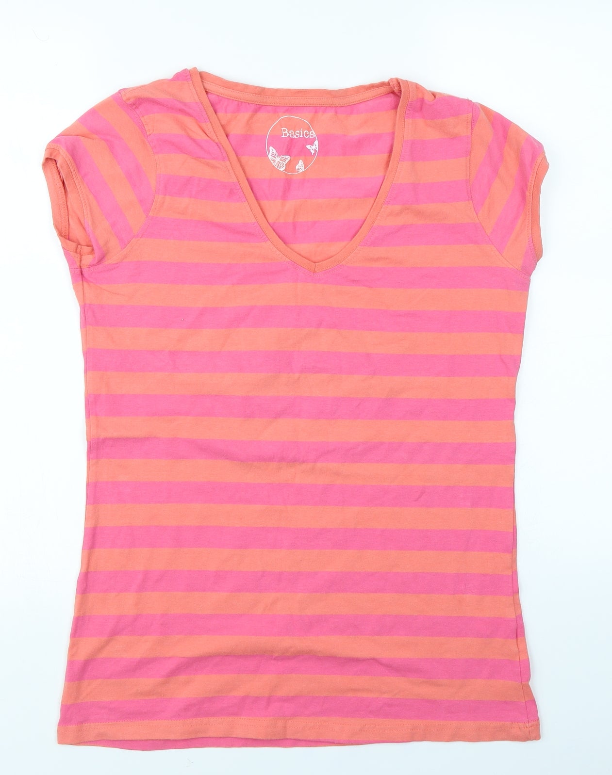 Atmosphere Womens Orange Striped  Basic T-Shirt Size 18
