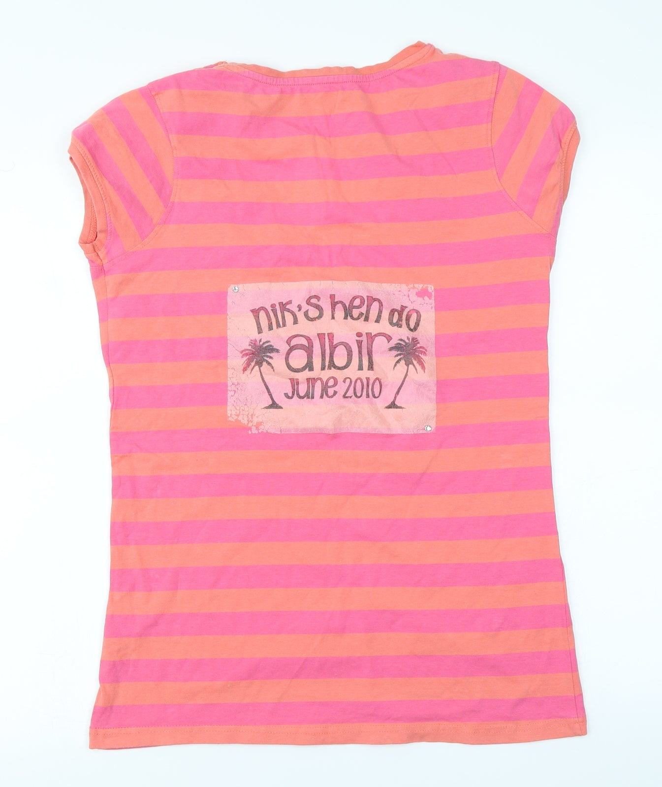 Atmosphere Womens Orange Striped  Basic T-Shirt Size 18