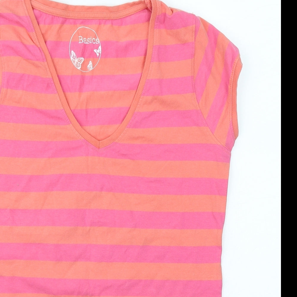 Atmosphere Womens Orange Striped  Basic T-Shirt Size 18