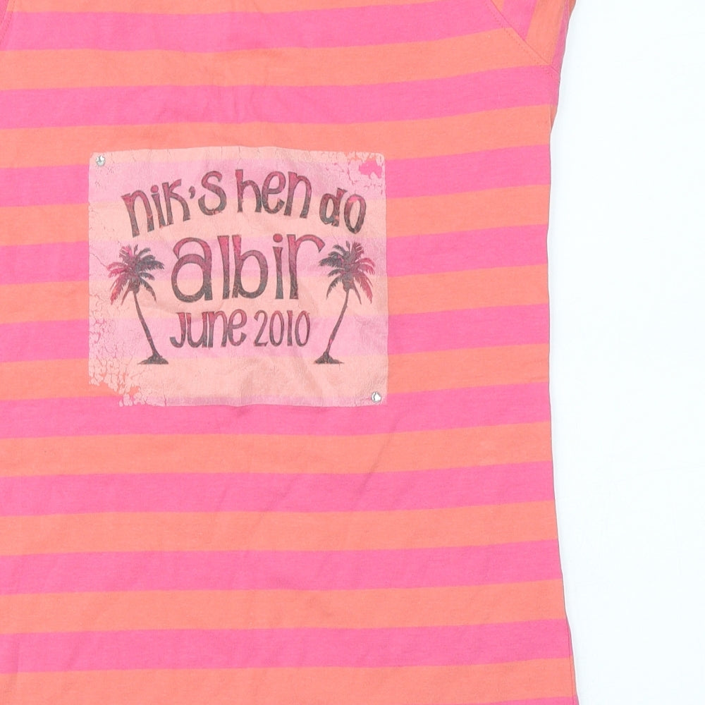 Atmosphere Womens Orange Striped  Basic T-Shirt Size 18