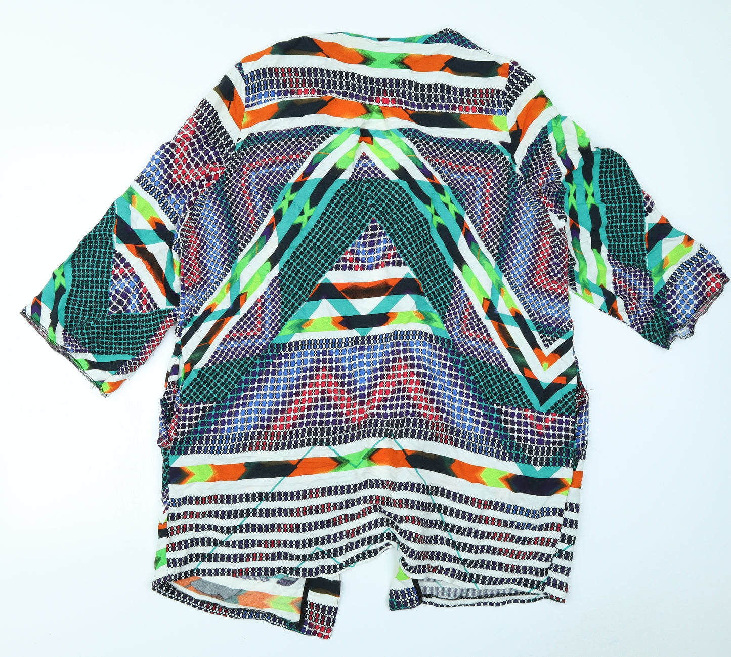 River Island Womens Green Geometric  Kimono Jacket Size 18