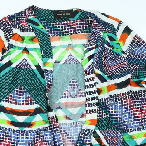 River Island Womens Green Geometric  Kimono Jacket Size 18