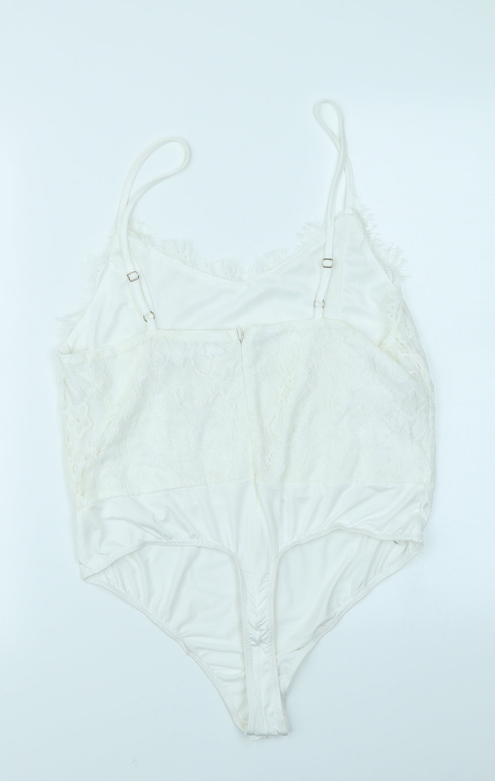 Missguided Womens White   Bodysuit One-Piece Size 16