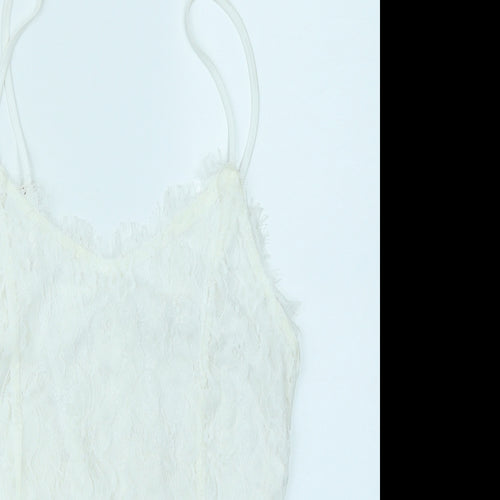 Missguided Womens White   Bodysuit One-Piece Size 16