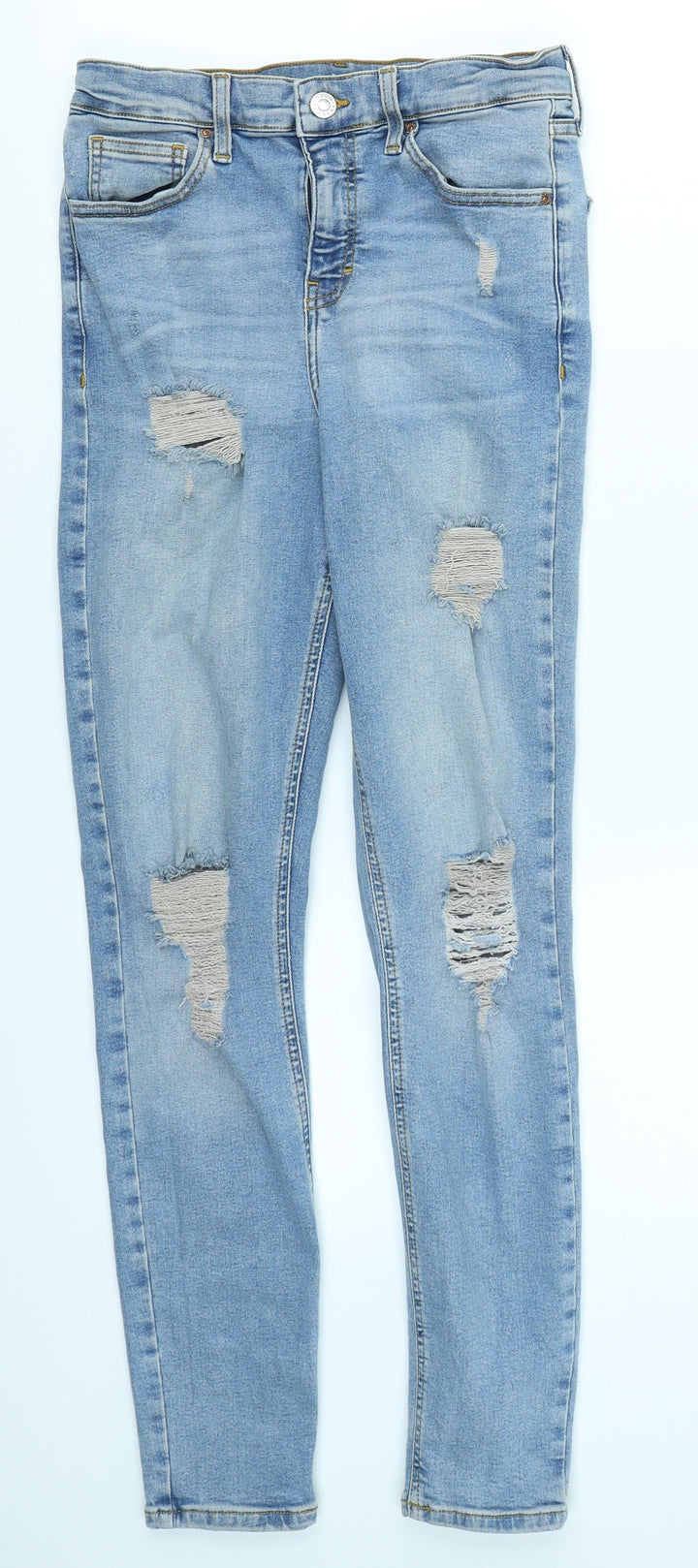 Topshop Womens Blue Denim Skinny Jeans Size 28 in L32 in