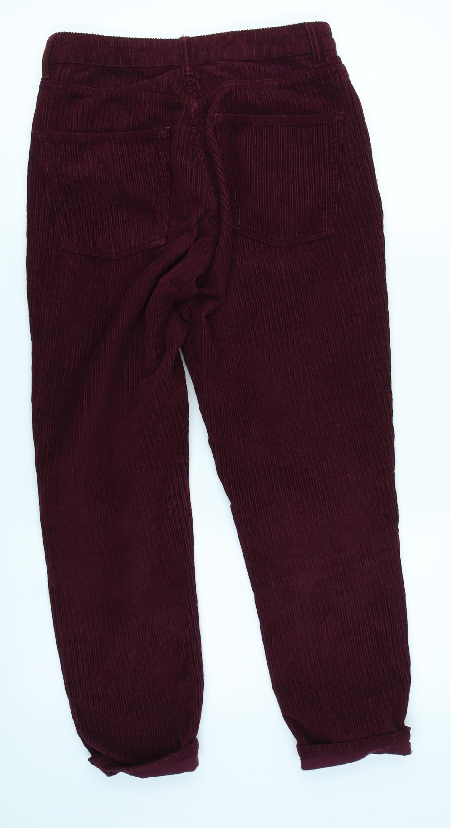 Topshop Womens Red  Corduroy Chino Trousers Size 28 in L30 in