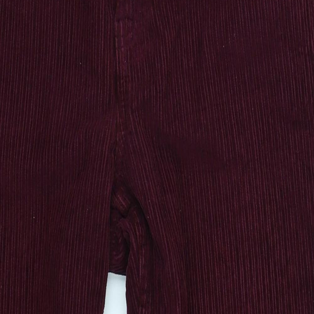 Topshop Womens Red  Corduroy Chino Trousers Size 28 in L30 in