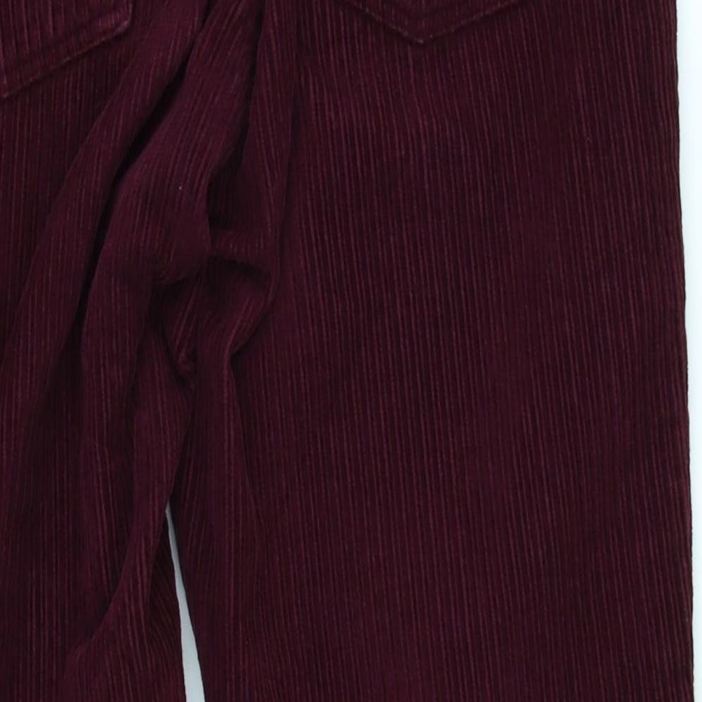 Topshop Womens Red  Corduroy Chino Trousers Size 28 in L30 in