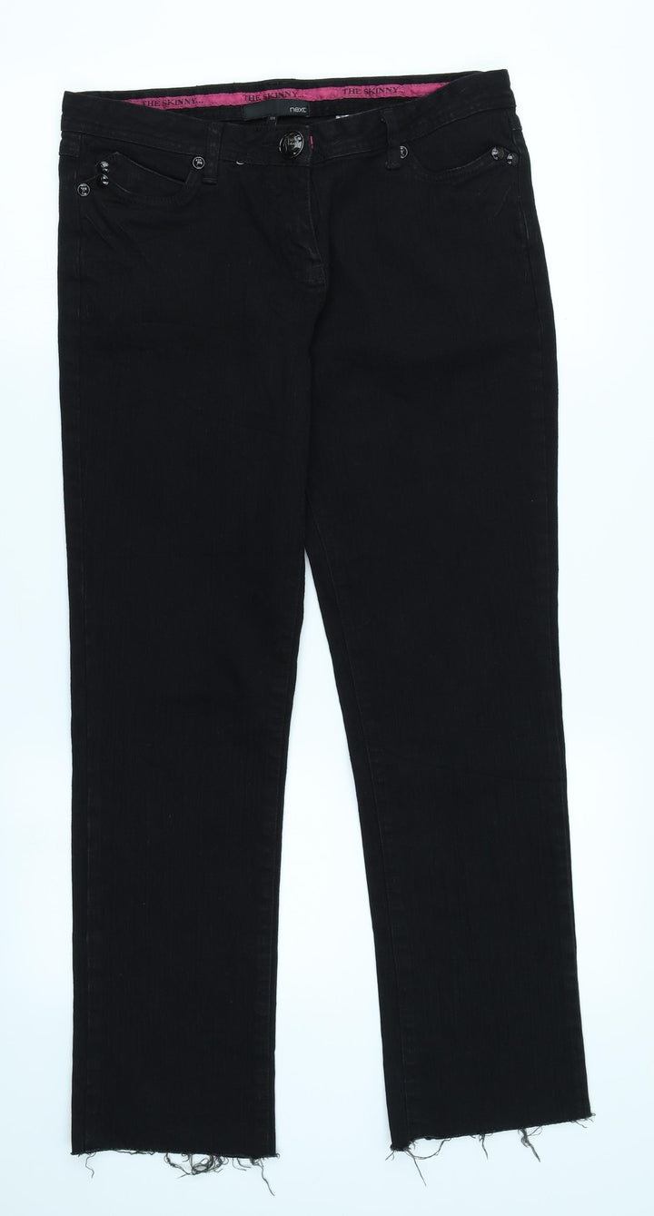 NEXT Womens Black Denim Skinny Jeans Size 12 L28 in
