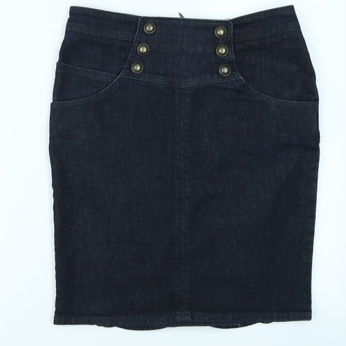 Miss Selfridge Womens Blue  Denim A-Line Skirt Size 10