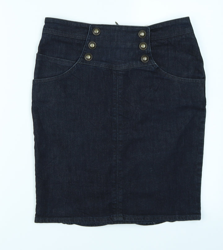 Miss Selfridge Womens Blue Denim A-Line Skirt Size 10