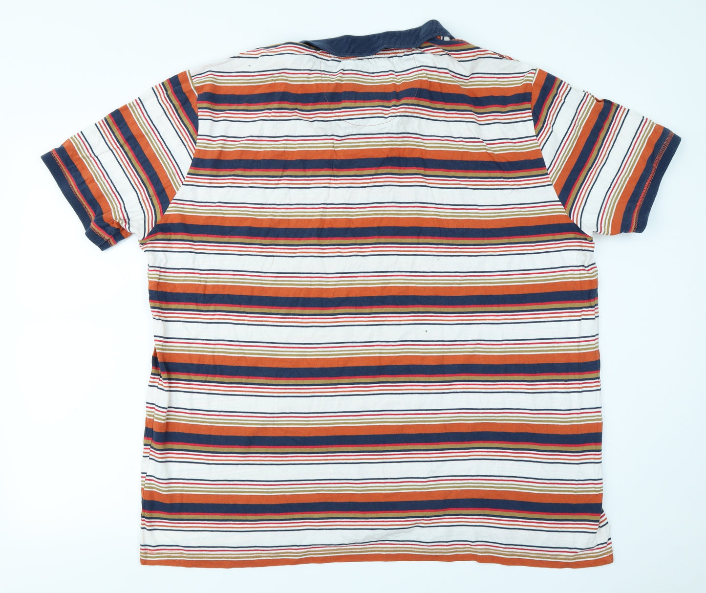 George Mens Orange Striped   Polo Size 2XL