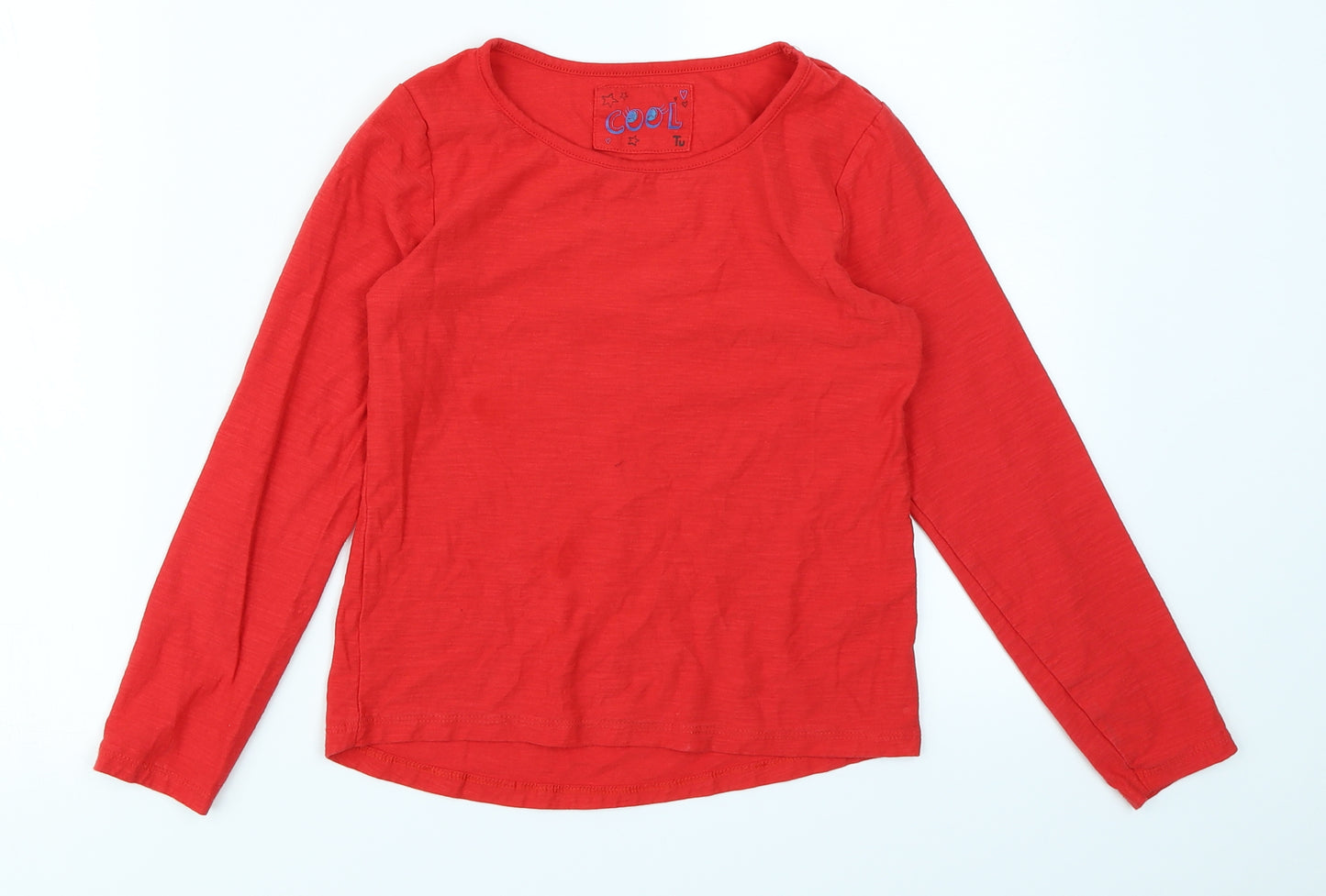 TU Girls Red   Basic T-Shirt Size 9 Years
