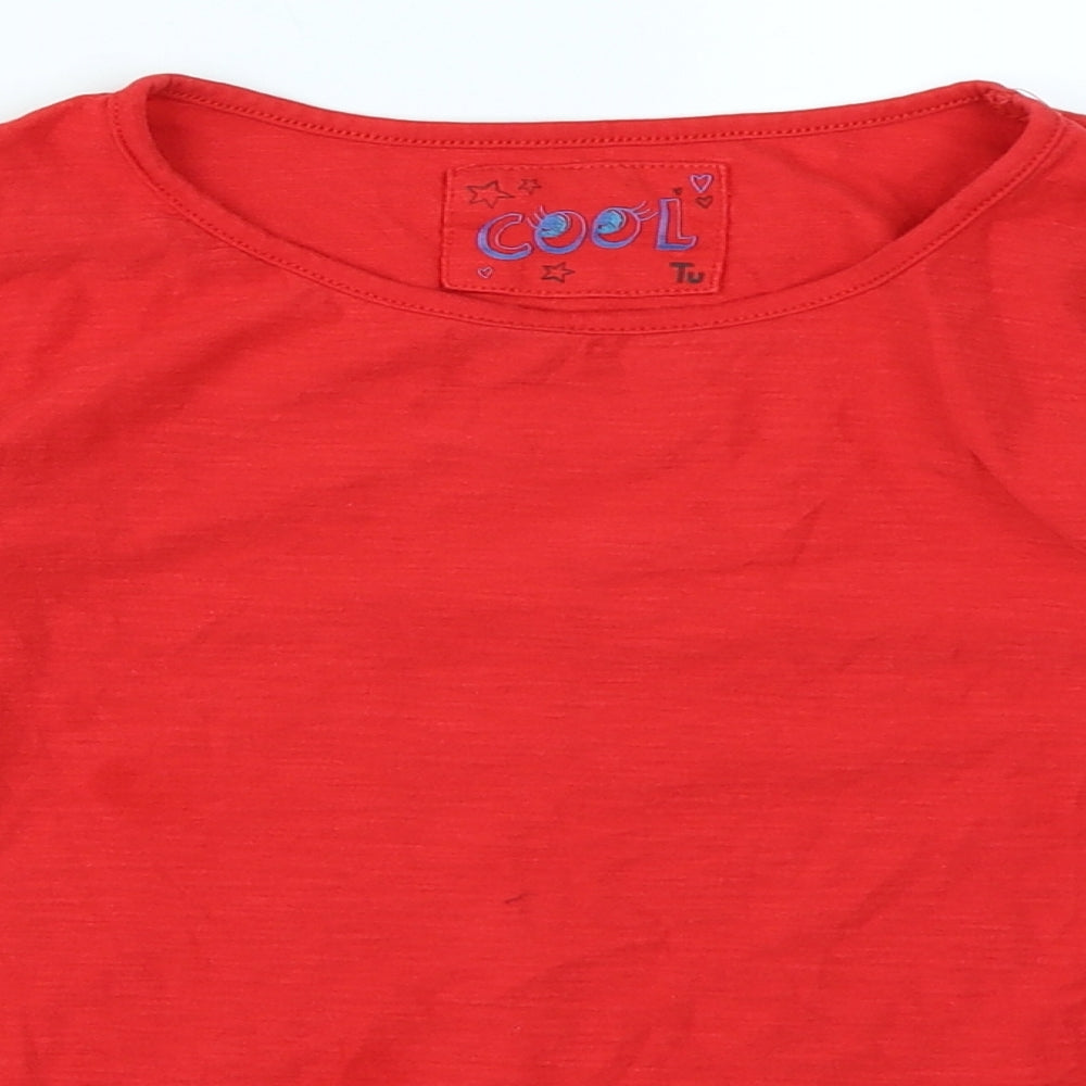 TU Girls Red   Basic T-Shirt Size 9 Years