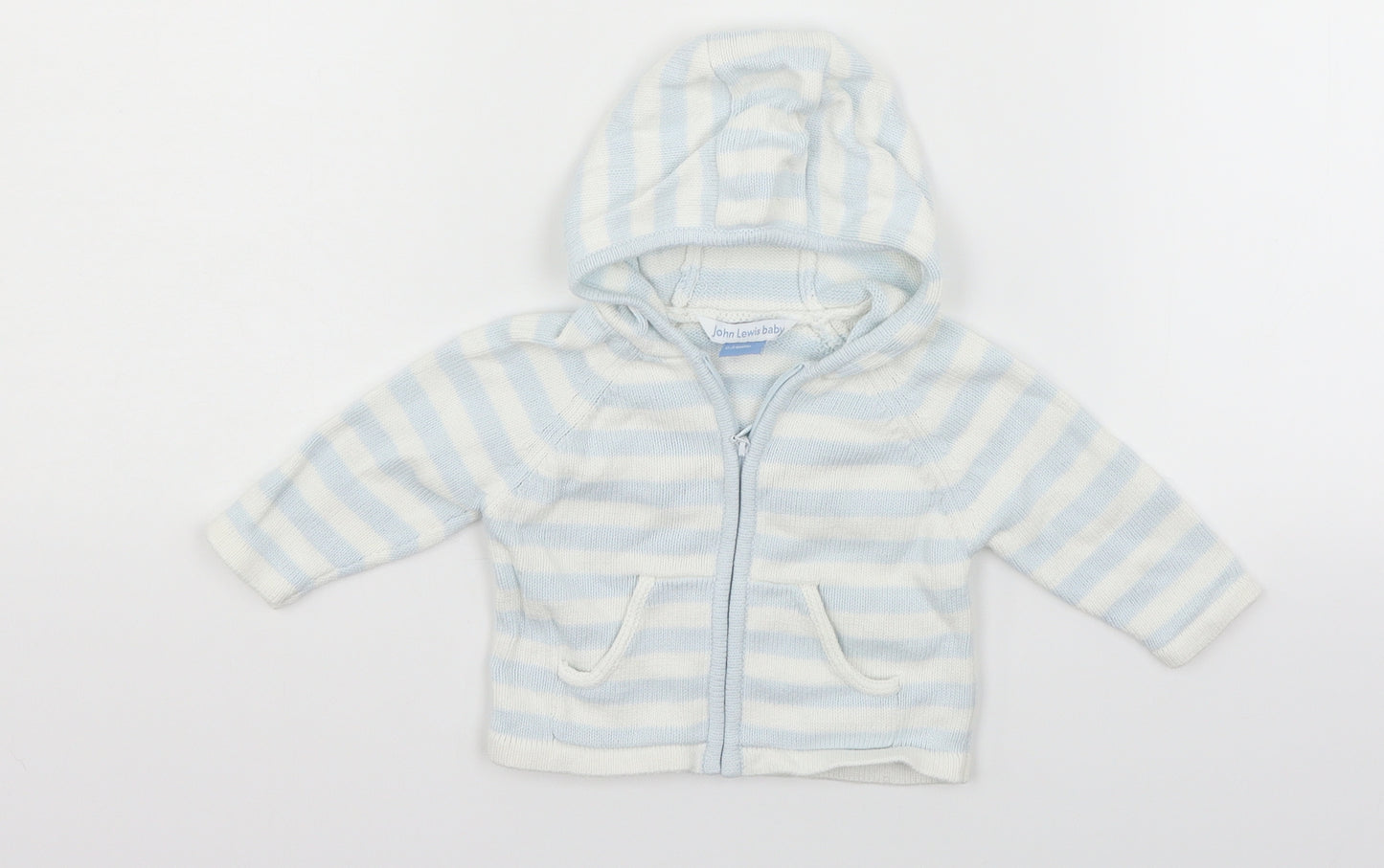 John Lewis  White Spotted  Full Zip Jumper Size 0-3 Months