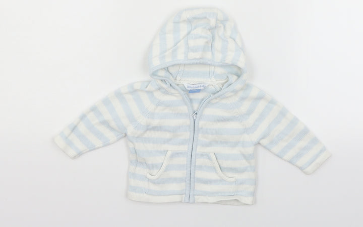 John Lewis  White Spotted  Full Zip Jumper Size 0-3 Months