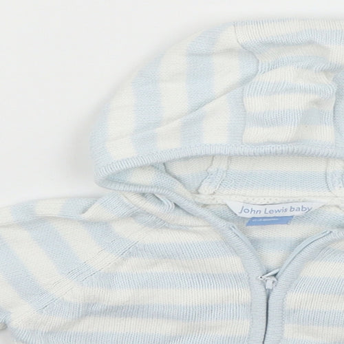 John Lewis  White Spotted  Full Zip Jumper Size 0-3 Months