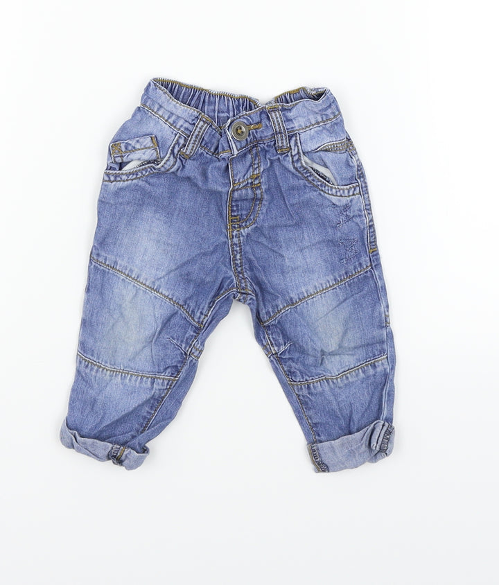 TU Boys Blue Cargo Jeans Size 3-6 Months