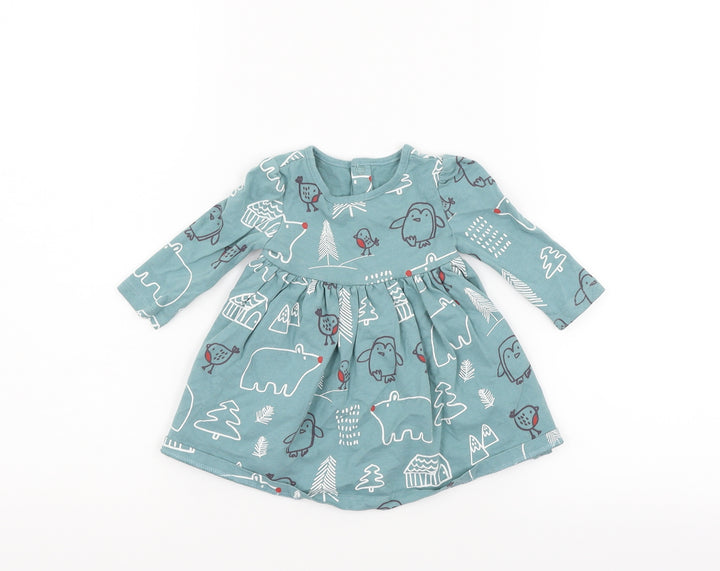 Marks and Spencer Girls Blue Fit & Flare Size 3-6 Months